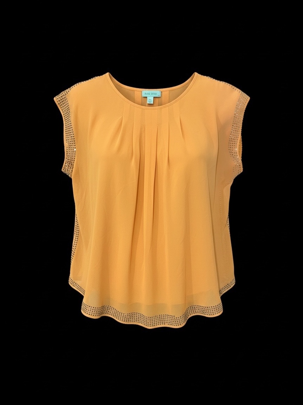 🖤 Filly Flair Golden Mustard Rhinestone Blouse Size Large